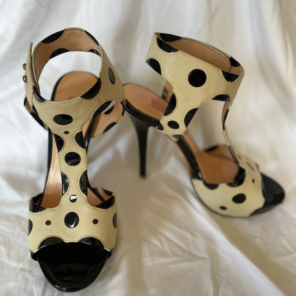 Leather Polka Dots Betsy Johnson Heels